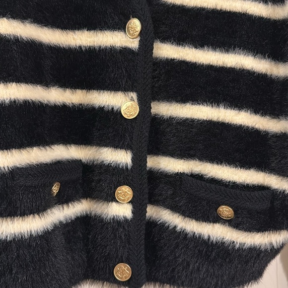 NWOT Sweater lady jacket in striped brushed yarn - Picture 5 of 6